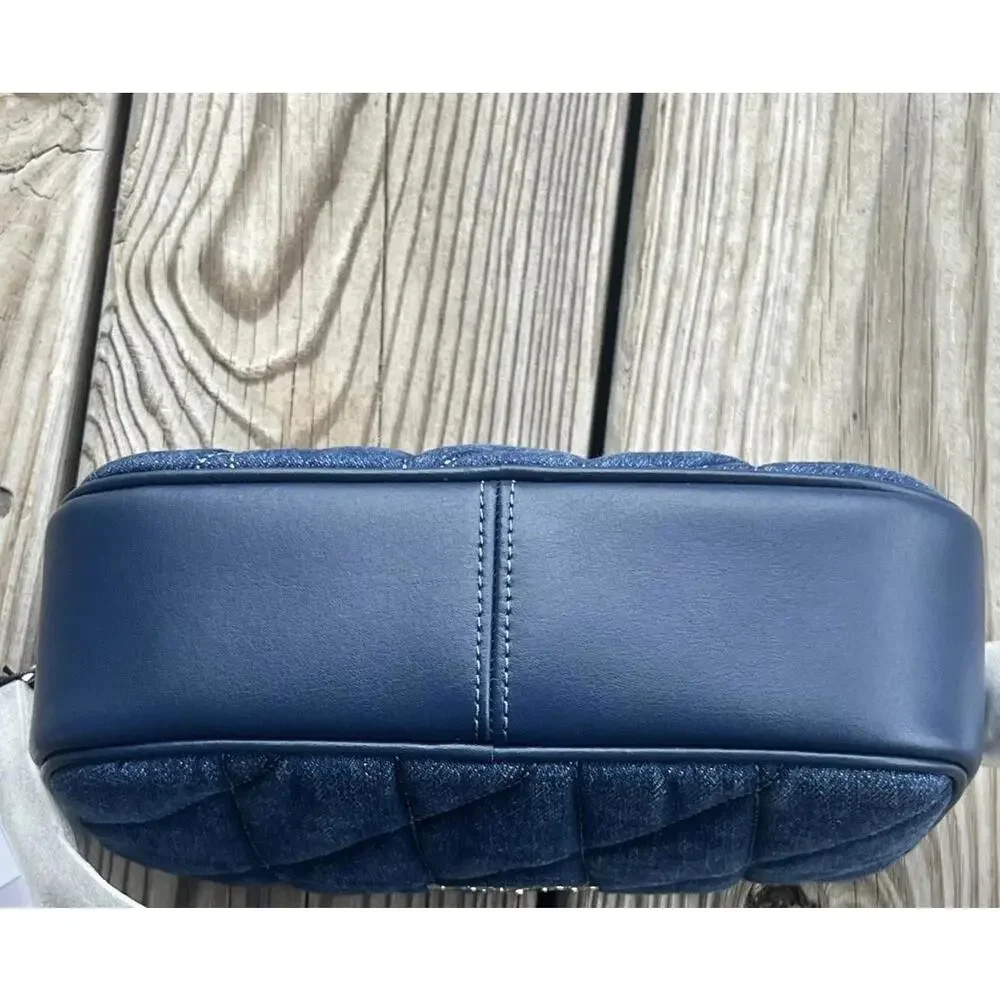 Coach Mini Jamie Camera Bag With Quilting Silver/Denim $328 - Picture 6 of 11